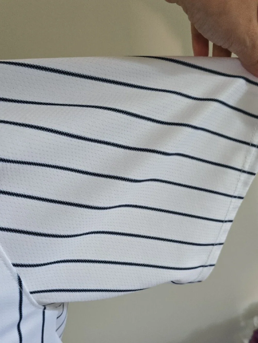 Nike White Pinstripe Derek Jeter #2 Baseball Jersey